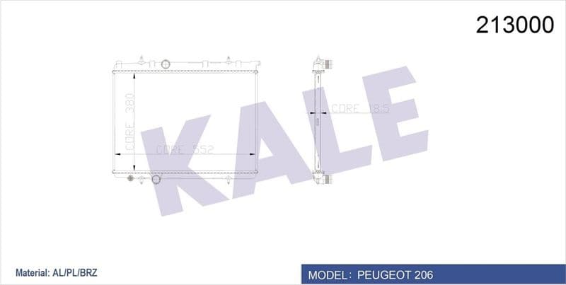 Radyatör 206 00>1.4İ-1.6 16V-2.0HDI 90 Mek Ac Klimasiz 378x536x18