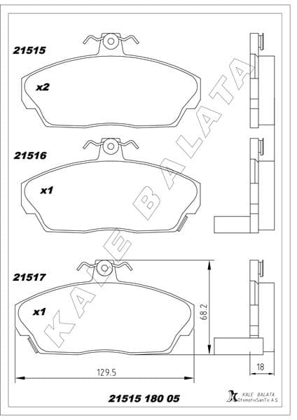 Ön Fren Balata Honda Civic 1.6L D16 Vtec VTi 01-05 / 1.6L D16A Euro 96-99