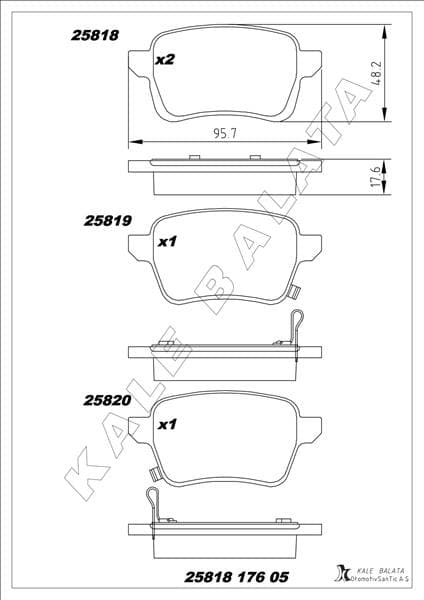 Arka Fren Balatası Opel Corsa E 14>19 Adam 14>19 15 Jant Rpo J67 Fiat Egea 16> 500L 13> 264mm