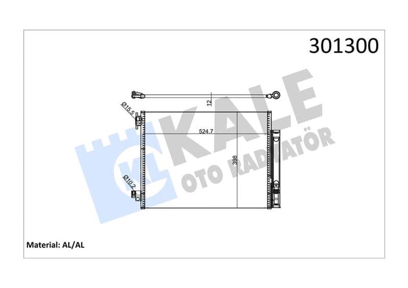 Klima Radyatörü Kondenser Renault Clio IV 12> Captur I 13> Symbol III 14> Dacia Logan MCV II 14> Dokker 12> Duster 10> Sandero II 12> 0.9TCe 1.0SCe 1.2TCe 1.5dCi 1.6