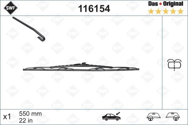 Silecek Supurgesi Ön Sağ 550mm Mercedes Vito W638 97>03 SWF