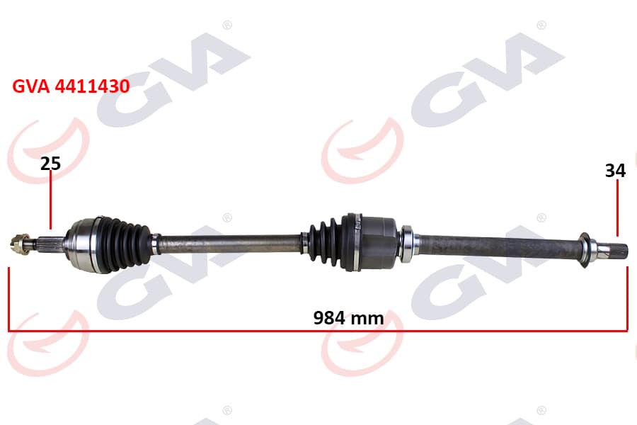 Komple Aks Sağ Renault Fluence 09- Megane IV 1.5 dCi 6 Vites Auto. 984mm