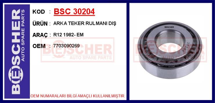 Arka Teker Rulmanı Diş R12 1982- Em