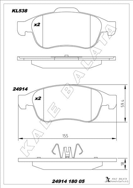 Ön Fren Balatası Megane III 09> Scenic III 09>FLUENCE 10>DUSTER 10> Lodgy 12> Captur I 13>1.5 dCi 1.6 16V