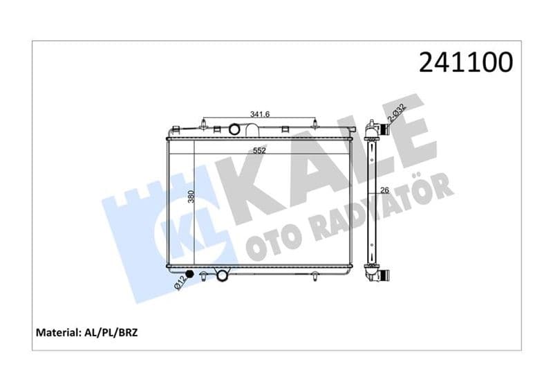 Radyatör P206 1.4HDI Turbo Diesel 1.6I 16V-1.9D-2.0HDI Turbo Diesel - 2.0I 16V 1 Sira Alb Sistem