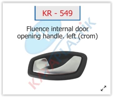 Kapı İç Açma Kolu Sol Megane III HB Krom