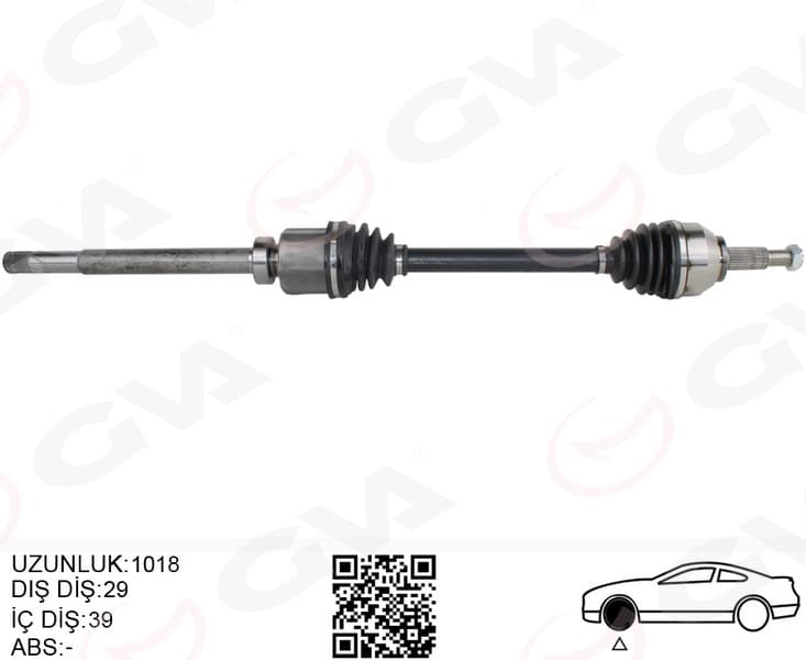 Komple Aks Sağ Renault Trafic III 1.6 dCi 14- 1018mm