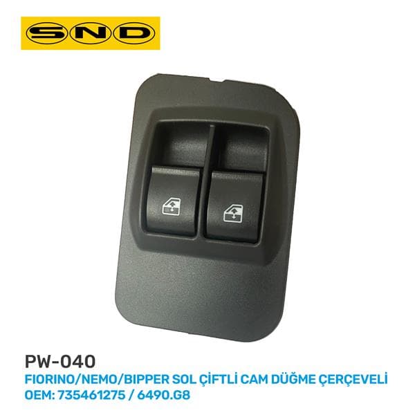 Cam Açma Düğmesi Anahtarı Sol Peugeot Bipper-Citroen Nemo-Fiat Fiorino 08> Çiftli-Çerçeveli