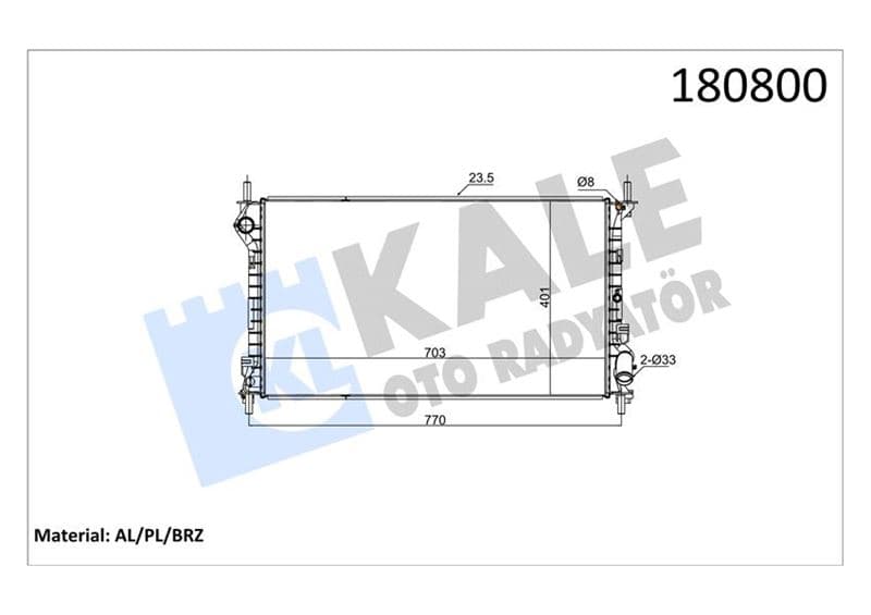 Motor Su Radyatörü Connect 1.8TDCI 03>06 Ya Da 09>13 Klimali