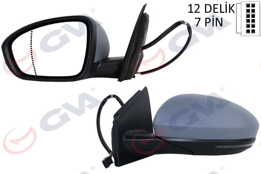 Diş Dikiz Aynasi Sol Megane IV 15> Elektrikli İsitmali Sinyalli Astarli Asferik VM-6142EHPAL