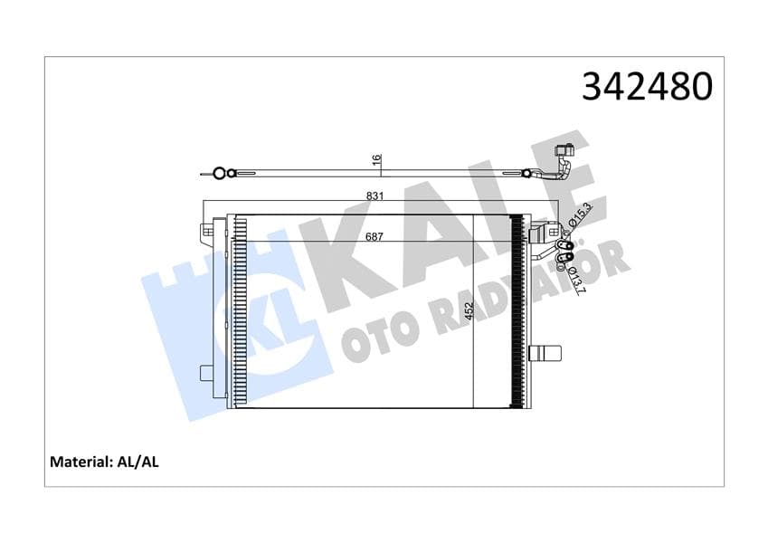 Klima Kondenseri VW Multivan V-Transporter T5 Box-Bus Al-Al