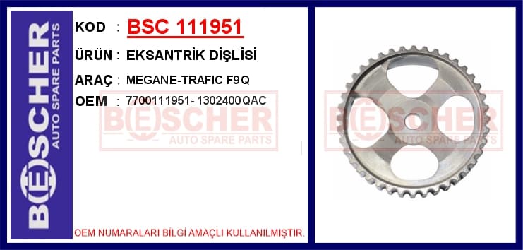 Eksantrik Dişlisi Megane-Trafic F9Q