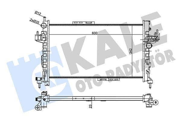 Su Radyatörü Opel Corsa C-Combo-Tigra 1.3 1.7 Cdti 03 > MT Ac Mekanik 600x342x23 24466780-93177424-93177593