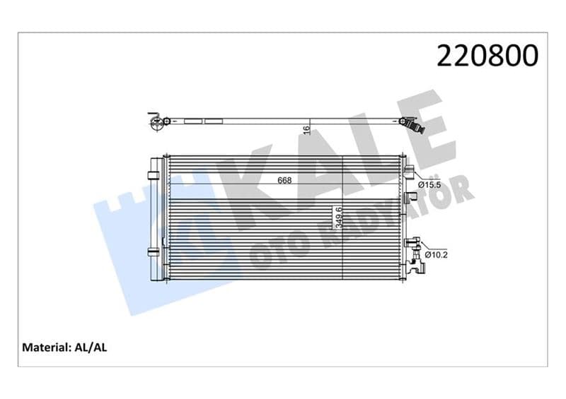 Klima Kondanser Radyatörü Renault Fluence 09> Megane III 09> 1.5dCi 1.6 1.6dCi 348x685x16