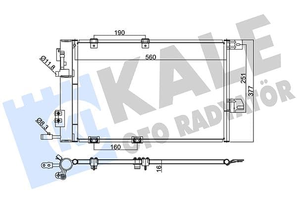 Klima Kondenseri Astra G-Zafira 1.2 16V-1.4 16V-1.6 16V-1.8 16V-2.0 16V Al/al 580x378x16