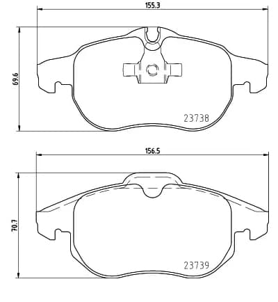 Ön Fren Balatası Astra H 05>10 Vectra C 08.02> Zafira B 05>10 Saab 9.3 02> Croma 06.05>