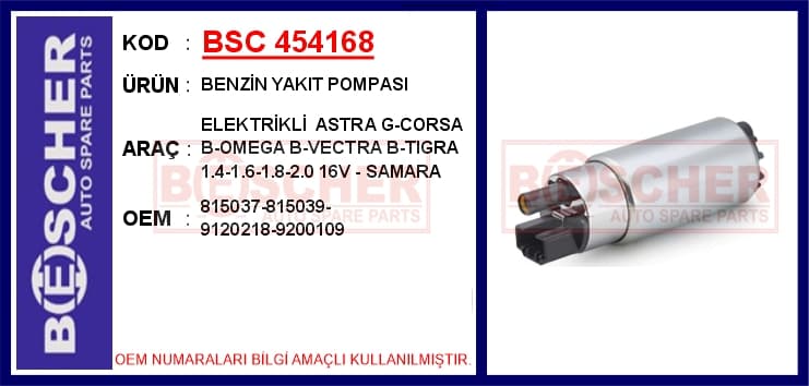 Benzin Yakıt Pompası Elektrikli Astra G-Corsa B-Omega B-Vectra B-Tigra 1.4-1.6-1.8-2.0 16V - Samara