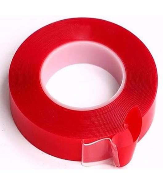 Çift Tarafli Bant 10mm X 5mt Kırmızı Şeffaf