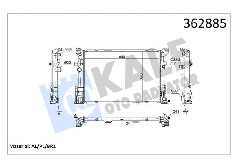 Motor Su Radyatörü Mercedes W176 W246 C117 X117 X156