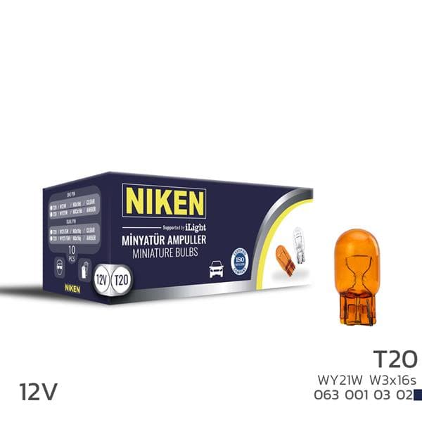 Niken T20 Dipsiz Ampul 93 WY21W Amb W3x16s 10LU