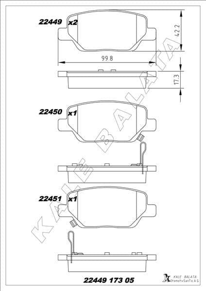 Arka Balata Fiat Egea 16> 1.3D MTJ 1.4 1.6E-Torq 1.6D MTJ