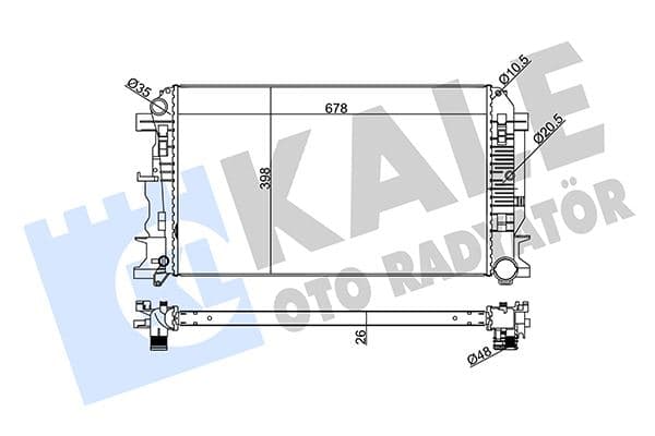 Motor Su Radyatörü Mercedes Sprinter B906 . VW Crafter 30-35-50 678X398X26