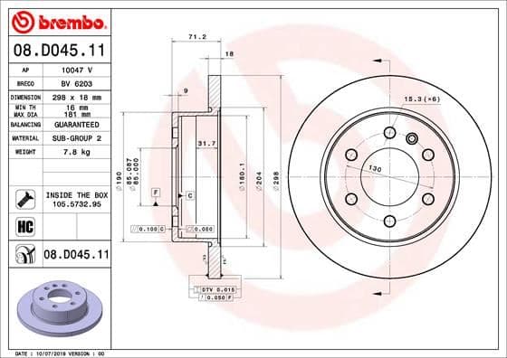 Fren Diski E Sprinter 3.5-T Platform/chassis B907. B910 02/18-> / E Sprinter 3.5-T Tourer Bus B90 7 02/18-> / E Sprinter 3.5-T Van B907. B910 02/18-> / E Sprinter 3-T Platform/chassis B910. B907