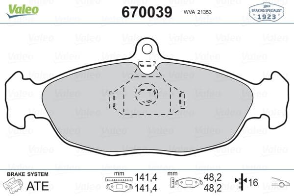 Ön Balata Astra F-Corsa A B -Vectra A-Tigra- 94-00 Combo 1.4-1.6i-1.7 D 92-00 GDB1040