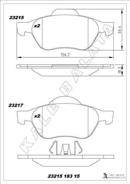 Ön Fren Balatası Renault Laguna II 01>05 Laguna III 07>15 Megane II 02>