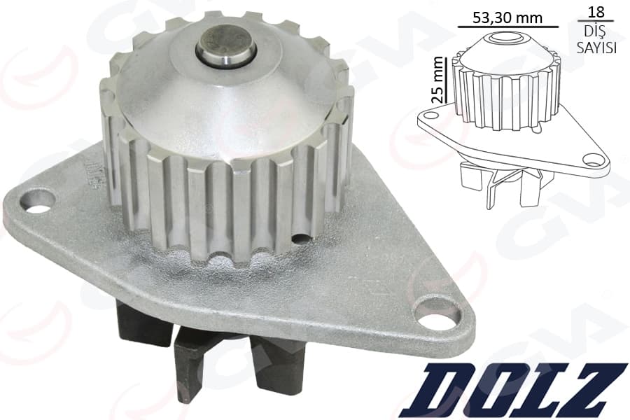 Devirdaim Su Pompası P106-P206-P207-P307-Bipper-Nemo-Partner-Berlingo-C2-C3-Saxo-Xsara 1.4 TU3JP-TU3A 1.4 8V MQP Fiat Fiorino 1.4 KFT.-KFV