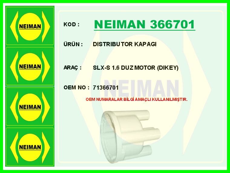 Distributor Kapağı SLX-S 1.6 Duz Motor Dikey