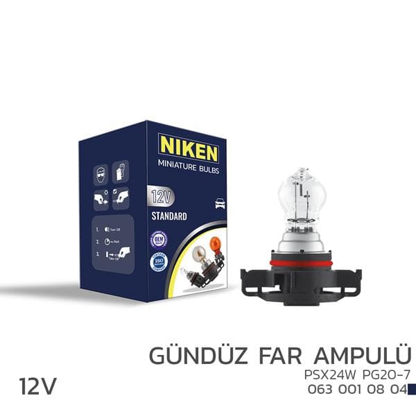 Niken 12V PSX24W Gündüz Far Ampulü PG20-7 10LU