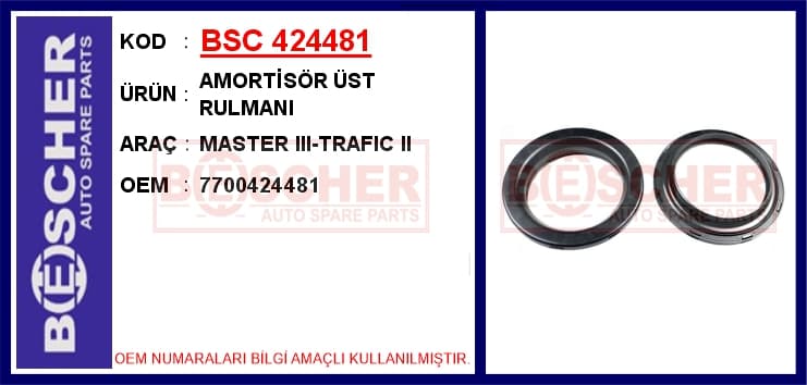 Amortisör Ön Rulmanı Renault Master III 10> Laguna II 01>05 Espace IV 03>05 Vel Satis 04>