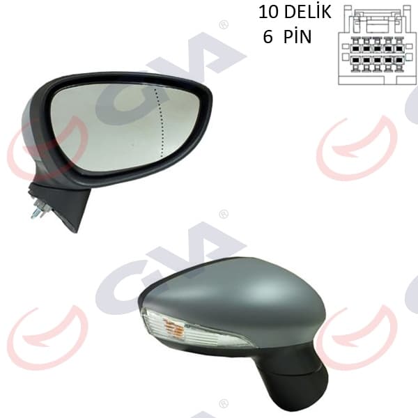 Diş Dikiz Aynasi Sol Ford Fiesta 13> Elektrikli İsitmali Astarli 10 Delik-6 Pin 6 Fiş VM-6326EHPAL