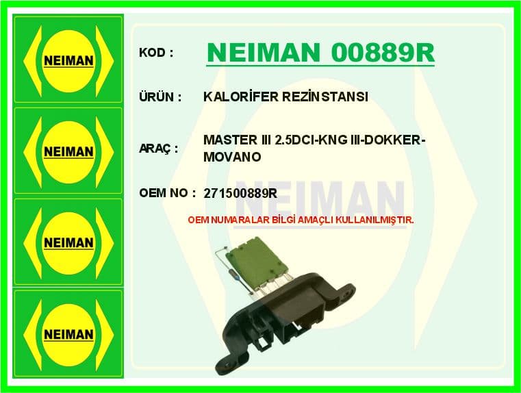 Kalorifer Rezinstansi Master III 2.5DCI-KNG III-Dokker-Movano