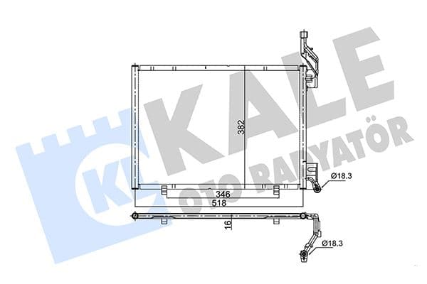 Klima Radyatörü Ford Bmax-Fiesta-Courier 13> 1.5-1.6 TDCi 498mm-382mm-16mm