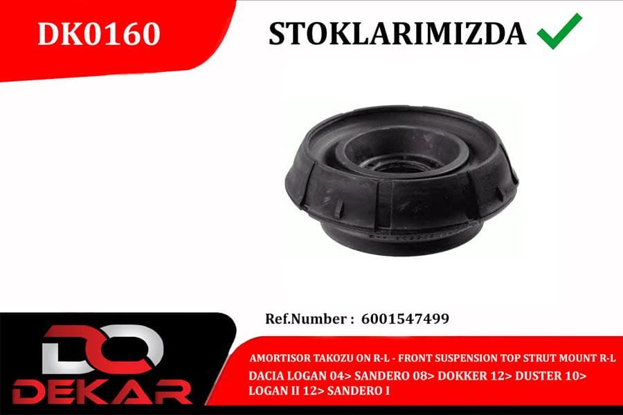 Amortisör Takozu Ön Sağ-Sol Dacia Logan 04> Sandero 08> Dokker 12> Duster 10> Logan II 12> Sandero I