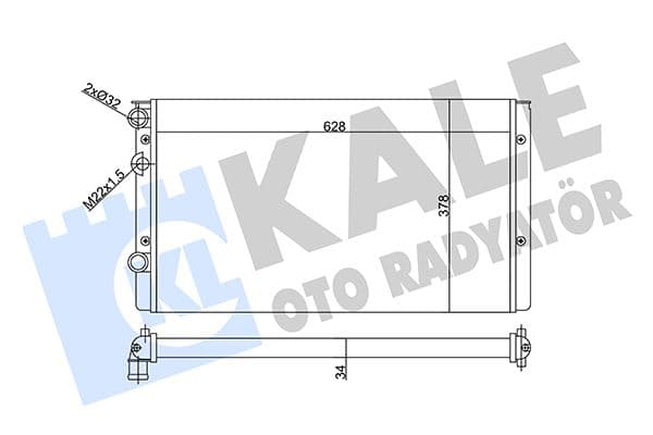 Radyatör Volkswagen Golf III-Lupo Radyatör Al/mknk 628X378X34