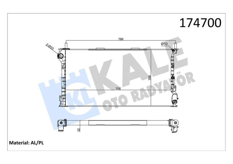 Motor Su Radyatörü Connect 1.8TDCI 75PS 90PS 110PS 02>KLIMALI 2 Sira Al PL