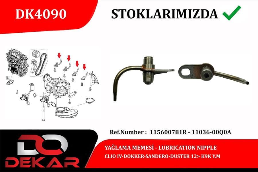 Yağlama Memesi Clio IV-Dokker-Sandero-Duster 12> K9K Y.M