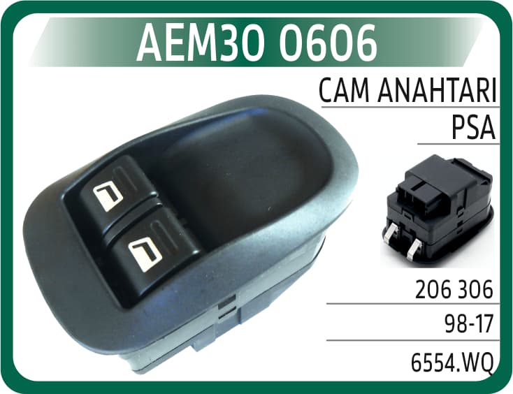 Cam Kaldirma Anahtarı Ön Sol İkili Peugeot P206 98> Expert 07> Citroen Jumpy 07> 6 Pin
