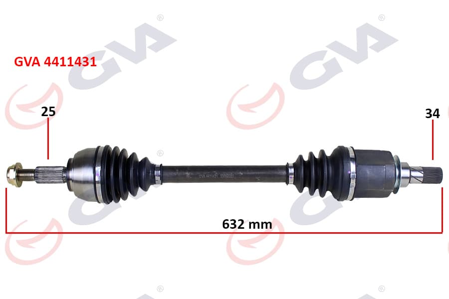 Komple Aks Sol Renault Fluence 09- Megane IV 1.5 dCi 6 Vites Auto. 632mm