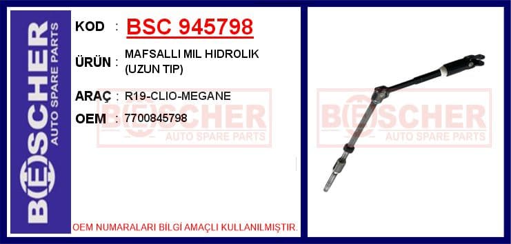 Mafsalli Mil Hidrolik Uzun Tip R19-Clio-Megane