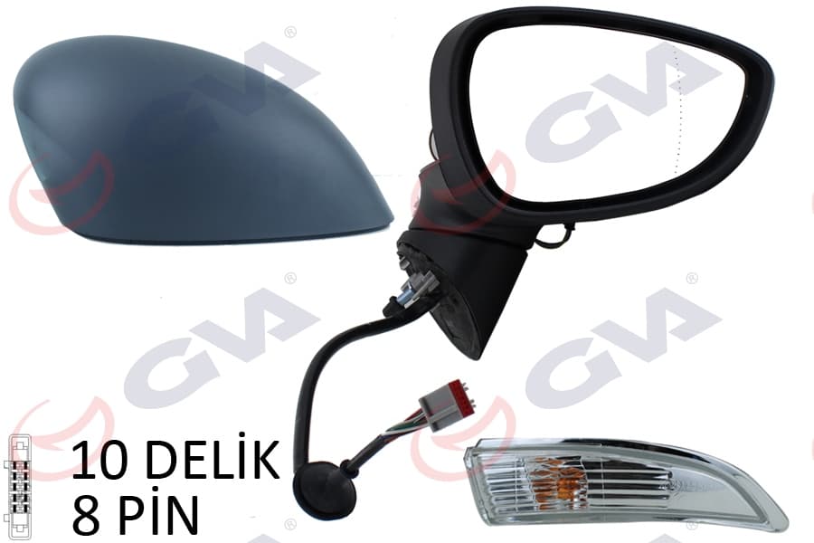 Diş Dikiz Aynasi Sağ Ford Fiesta 13> Elektrikli İsitmali Katlanir Astarli 10 Delik-8 Pin 10 Fiş VM-6326NEBAR 1748313