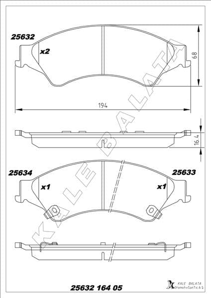 Ön Fren Balatası Ranger Tke 2.2TDCI / 3.2TDCI 4 4 12 ></İ>