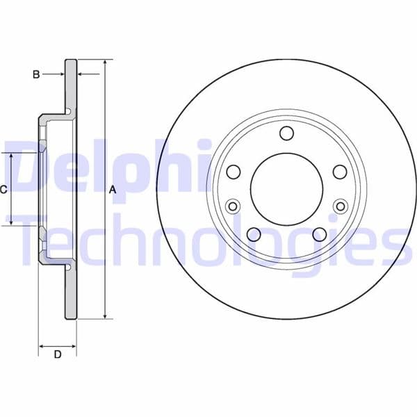 Arka Fren Diski Peugeot P308 13>21 249x35x5DL Dolu