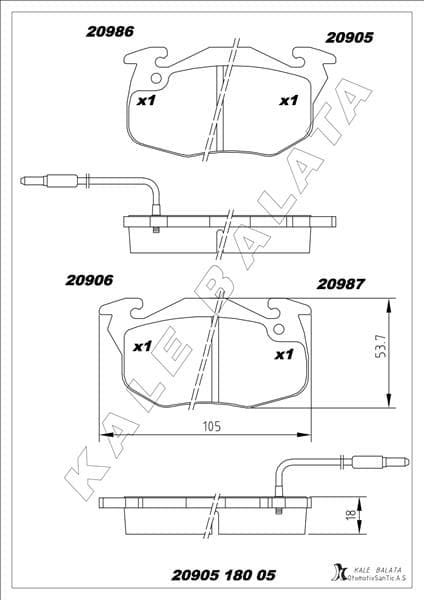 Ön Balata R9-R11-R19 Clio-Exp-P106-P206 GDB327
