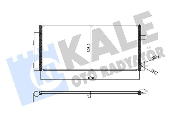 Kondenser Chevrolet Aveo Kondenser Al/brz 650X306X16
