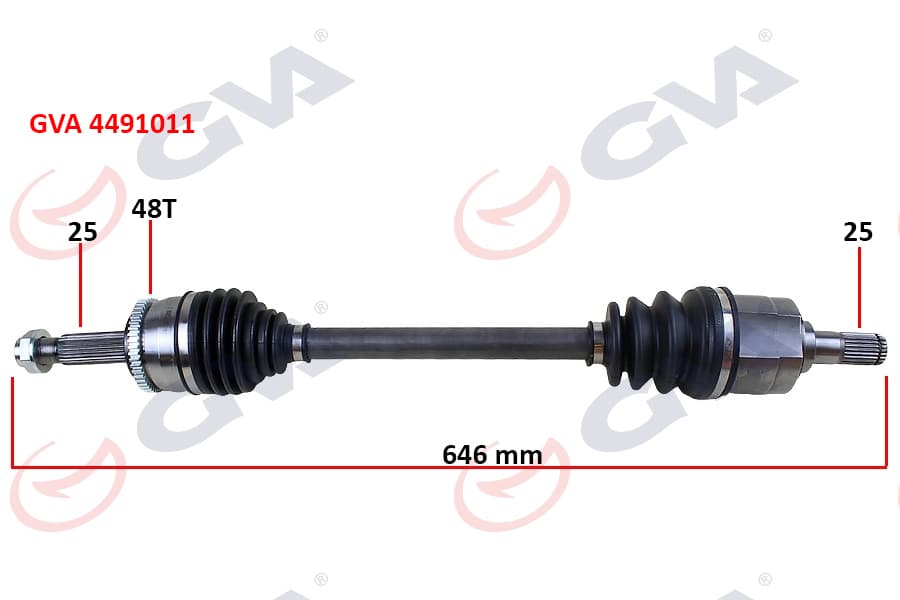 Komple Aks Sol Hyundai Accent Blue 1.4L 1.6L G4FA G4LC G4FC Benzinli 10-> Abs Li 25X25 - Abs 48 Diş Komple Boy 652MM