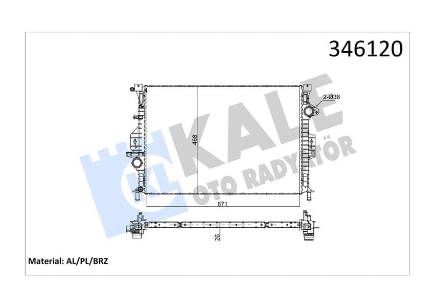 Su Radyatörü Ford Mondeo-Smax-Galaxy 07> Volvo S60-S80-XC60-XC70 07> 1.6-2.0 TDCi Manuel Şanzıman S60 II D2-T3-T4 15>18 S80 II 10>15 V40 10>15 V60 I 10>15 V70 III 10>15